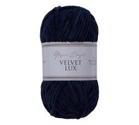 Utopia Crafts Velvet Lux Chenille Pelote de laine épaisse super douce pour tricot et crochet, 100 g à 110 m (Bleu Nuit)