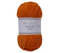 Utopia Crafts Velvet Lux Chenille Pelote de laine épaisse super douce pour tricot et crochet, 100 g à 110 m (Orange Rouille)