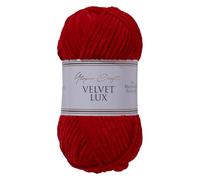 Utopia Crafts Velvet Lux Chenille-Garn, superweich, grob, zum Stricken und Häkeln, 100 g - 110 m, Rot