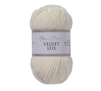 Utopia Crafts Velvet Lux Chenille Pelote de laine épaisse super douce pour tricot et crochet, 100 g à 110 m (Ivoire)