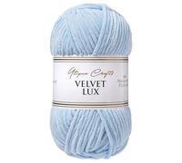 Utopia Crafts Velvet Lux Chenille Super Soft Chunky Yarn for Knitting and Crochet 100g (Powder Blue)