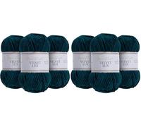 Utopia Crafts Velvet Lux Chenille Super Soft Chunky Yarn for Knitting and Crochet Yarn 3x 100g (Petrol Green) (Lot de 2)
