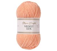 Utopia Crafts Velvet Lux Fil Chenille Velours Doux 100g - Laine Microfibre Polyester pour Tricot, Crochet, Amigurumi, Couverture Bébé et Décoration - Pelote 110m (Abricot)