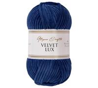 Utopia Crafts Velvet Lux Fil Chenille Velours Doux 100g - Laine Microfibre Polyester pour Tricot, Crochet, Amigurumi, Couverture Bébé et Décoration - Pelote 110m (Bleu Souverain)