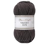 Utopia Crafts Velvet Lux Fil Chenille Velours Doux 100g - Laine Microfibre Polyester pour Tricot, Crochet, Amigurumi, Couverture Bébé et Décoration - Pelote 110m (Anthracite)
