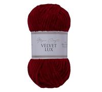 Utopia Crafts Velvet Lux Fil Chenille Velours Doux 100g - Laine Microfibre Polyester pour Tricot, Crochet, Amigurumi, Couverture Bébé et Décoration - Pelote 110m (Écarlate Foncé)