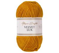 Utopia Crafts Velvet Lux Fil Chenille Velours Doux 100g - Laine Microfibre Polyester pour Tricot, Crochet, Amigurumi, Couverture Bébé et Décoration - Pelote 110m (Jaune Moutarde)