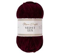 Utopia Crafts Velvet Lux Fil Chenille Velours Doux 100g - Laine Microfibre Polyester pour Tricot, Crochet, Amigurumi, Couverture Bébé et Décoration - Pelote 110m (Bordeaux Profond)