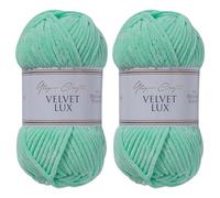 Utopia Crafts Velvet Lux Lot de 2 pelotes de fil chenille super doux pour tricot et crochet, 100 g (bleu sarcelle pâle)