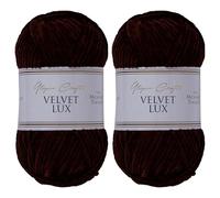 Utopia Crafts Velvet Lux Lot de 2 pelotes de fil chenille super doux pour tricot et crochet, 100 g (marron foncé)