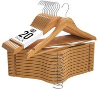 Utopia Home - Cintres en Bois de qualité supérieure - Cintres antidérapants en Bois pour Adultes, (Naturel, Paquet de 20)