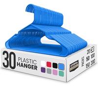 Utopia Home Cintres en Plastique Solide (Lot de 30) - Cintres en Feutre - Durable, antidérapant - Conçu pour Les Vestes délicates - Bleu