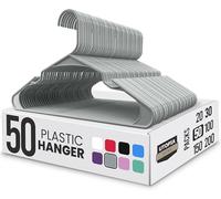 Utopia Home Cintres en Plastique Solide (Lot de 50) - Cintres en Feutre - Durable, antidérapant - Conçu pour Les Vestes délicates - Gris