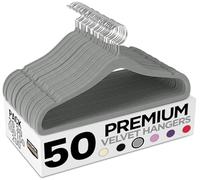 Utopia Home Cintres en Velours - antidérapants, durables - cintres Peu encombrants pour Chemises, Vestes et Robes (Gris, Paquet de 50)