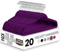 Utopia Home Lot de 20 cintres antidérapants en velours avec crochet rotatif à 360 degrés, cintres robustes, pour pantalons, violet
