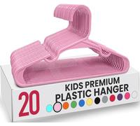Utopia Home Lot de 20 cintres en Plastique pour vêtements pour Enfants - Parfaits pour Une Utilisation Quotidienne - 29 cm - Rose Clair