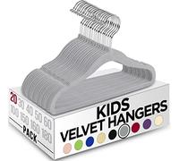 Utopia Home Lot de 20 cintres en Velours pour Enfants - Cintres durables de 28 cm pour Placard - Cintres Parfaits pour Un Usage Quotidien - Gris