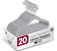 Utopia Home Lot de 20 cintres en Velours pour Enfants - Cintres durables de 28 cm pour Placard - Cintres Parfaits pour Un Usage Quotidien - Gris