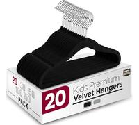 Utopia Home Lot de 20 cintres en Velours pour Enfants - Cintres durables de 28 cm pour Placard - Cintres Parfaits pour Un Usage Quotidien - Noir