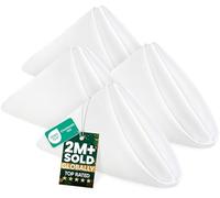 Utopia Home Lot de 24 Serviettes de Table lavables en Tissu 100% Polyester avec Bords ourlés - Idéales pour fêtes, Mariages et dîners - Blanc - 50,8 x 50,8 cm