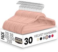 Utopia Home Lot de 30 cintres antidérapants en Velours de qualité supérieure (42 cm) - Cintres Robustes en Velours avec Barre à Cravate, Crochet Rotatif à 360 degrés - Gain de Place, Robustes pour