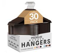 Utopia Home Lot de 30 cintres en Bois de qualité supérieure - Cintres durables et Fins - Cintres pour Costumes avec Crochet Rotatif à 360 degrés - Cintres en Bois avec rainures d'épaule (Couleur
