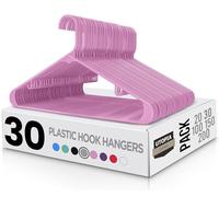 Utopia Home Lot de 30 cintres en Plastique avec Crochets - Durable et Peu encombrant (Rose)