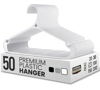 Utopia Home Lot de 50 cintres en plastique standard pour économiser de l'espace - Cintres durables (blanc)