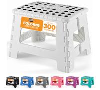 Utopia Home Tabouret Pliant 23 cm, Surface antidérapante Portable pour Enfants et Adultes, Pliable Robuste avec poignée de Transport, capacité de Charge de 272 kg, Paquet de 1, Blanc