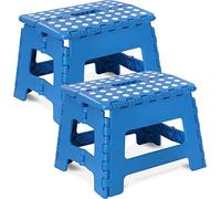 Utopia Home Tabouret Pliant 23 cm, Surface antidérapante Portable pour Enfants et Adultes, Pliable Robuste avec poignée de Transport, capacité de Charge de 136 kg, Paquet de 2, Bleu