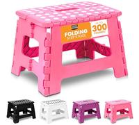 Utopia Home Tabouret Pliant 23 cm, Surface antidérapante Portable pour Enfants et Adultes, Pliable Robuste avec poignée de Transport, capacité de Charge de 272 kg, Paquet de 1, Rose