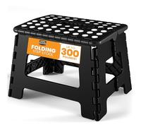 Utopia Home Tabouret Pliant 23 cm, Surface antidérapante Portable pour Enfants et Adultes, Pliable Robuste avec poignée de Transport, capacité de Charge de 272 kg, Paquet de 1, Noir