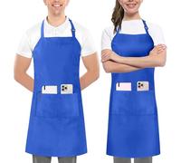 Utopia Kitchen 2 Pack Tablier de cuisine pour hommes et femmes - Tablier de barbecue avec 2 poches et des bretelles réglables, idéal pour le barbecue, le restaurant, le café et le jardinage, Bleu