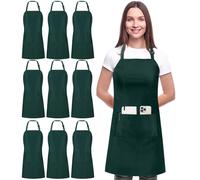 Utopia Kitchen Lot de 10 tabliers bavette unisexes r glables avec 2 poches, r sistants aux gouttes d'eau, pour hommes et femmes