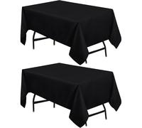 Utopia Kitchen Lot de 2 nappes carres [152,4 x 152,4 cm, noir] Nappe rsistante aux taches et aux plis, housse en polyester lavable pour salle