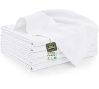 Utopia Kitchen Lot de 6 torchons de Cuisine en 100% Coton pour Le Nettoyage et Le séchage - Torchons de Cuisine très absorbants (71,1 x 71,1 cm), Blanc