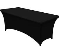 Utopia Kitchen Nappe de Table Extensible [8 Pieds, 244 cm] Couverture de Table en Polyester et Spandex - Lavable en Machine et Infroissable (Lot de 1, Noir)