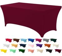 Utopia Kitchen Nappe en élasthanne 1 Paquet [6 FT, Bordeaux] Nappe Extensible rectangulaire Lavable et Infroissable pour événements, Mariages, banquets et fêtes [183Lx76Lx76H] cm