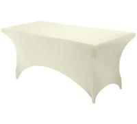 Utopia Kitchen Nappe en élasthanne 1 Paquet [6 FT, Ivoire] Nappe Extensible rectangulaire Lavable et Infroissable pour événements, Mariages, banquets et fêtes [183Lx76Lx76H] cm