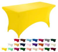 Utopia Kitchen Nappe en élasthanne 1 Paquet [6 FT, Jaune] Nappe Extensible rectangulaire Lavable et Infroissable pour événements, Mariages, banquets et fêtes [183Lx76Lx76H] cm