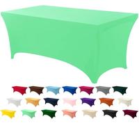 Utopia Kitchen Nappe en élasthanne 1 Paquet [6 FT, Vert Vif] Nappe Extensible rectangulaire Lavable et Infroissable pour événements, Mariages, banquets et fêtes [183Lx76Lx76H] cm