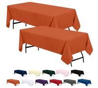 Utopia Kitchen Nappe Rectangulaire - 152 x 213 cm (Lot de 2, Orange) Lavable en Machine Housse de Table pour Les Fêtes, Les événements, Les Mariages et Les Restaurants (60 x 84 Pouces)