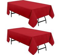 Utopia Kitchen Nappe Rectangulaire - 152 x 213 cm (Lot de 2, Rouge) Lavable en Machine Housse de Table, Idéal pour Les Fêtes, Les événements, Les Mariages et Les Restaurants (60 x 84 Pouces)