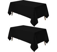 Utopia Kitchen Nappe Rectangulaire - 228x335 cm (Lot de 2, Noir) Lavable en Machine Housse de Table, Idéal pour Les Fêtes, Les événements, Les Mariages et Les Restaurants