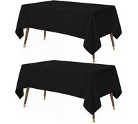 Utopia Kitchen Nappe Rectangulaire - 228x335 cm (Lot de 2, Noir) Lavable en Machine Housse de Table, Idéal pour Les Fêtes, Les événements, Les Mariages et Les Restaurants