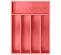Utopia Kitchen Organiseur de couverts en bambou pour ustensiles et couverts, 5 compartiments, corail, lot de 1