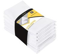 Utopia Kitchen Serviettes de Table en Tissu [12 Pack, Blanc] 46x46 cm en Coton Mélangé Lavable et Réutilisable pour l'hôtel, Le Déjeuner, Le Restaurant, Les Mariages, Les Evénements et Les Fêtes