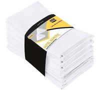 Utopia Kitchen Serviettes de Table en Tissu [12 Pack, Blanc] 50x50 cm en Coton Mélangé Lavable et Réutilisable pour l'hôtel, Le Déjeuner, Le Restaurant, Les Mariages, Les Evénements et Les Fêtes