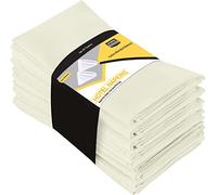 Utopia Kitchen Serviettes de Table en Tissu [12 Pack, Ivorie] 46x46 cm en Coton Mélangé Lavable et Réutilisable pour l'hôtel, Le Déjeuner, Le Restaurant, Les Mariages, Les Evénements et Les Fêtes