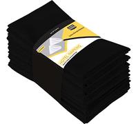Utopia Kitchen Serviettes de Table en Tissu [12 Pack, Noir] 46x46 cm en Coton Mélangé Lavable et Réutilisable pour l'hôtel, Le Déjeuner, Le Restaurant, Les Mariages, Les Evénements et Les Fêtes